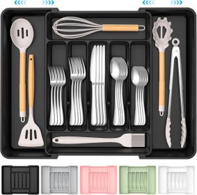 Extra Large Expandable Silverware Organizer, BPA-Free Food-Safe Cutlery Flatware Organizer, Kitchen Utensil Drawer Organizer