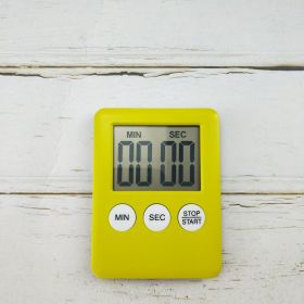 Cooking Timer LCD Digital Screen Clock Kitchen Countdown Timer Mechanical Digital Kitchen Timer Magnetic (Color: yellow)